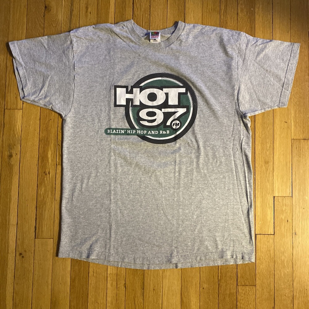 Hot 97 FM Blazin' Hip Hop And R&B Shirt Mens‎ 2XL Gray Streetwear Culture Rap